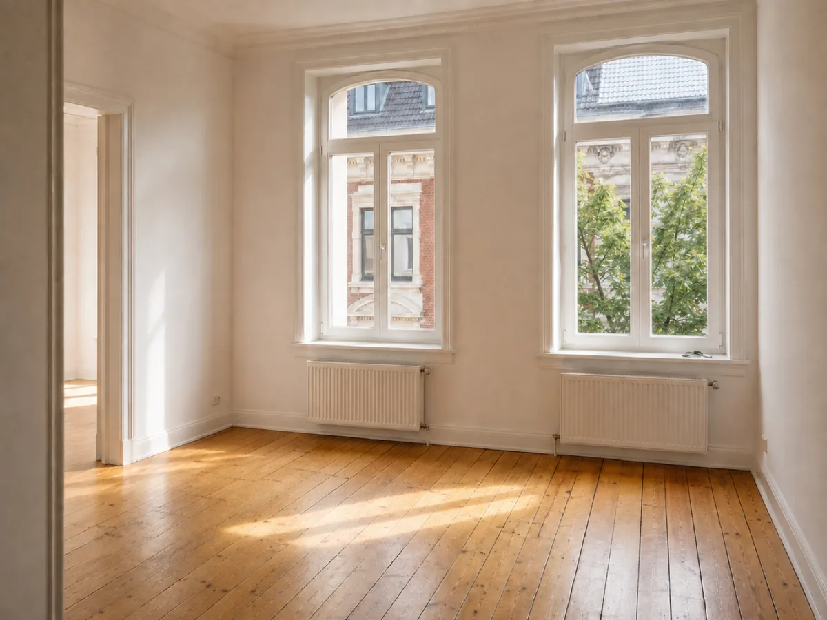 Besenrein übergebene, leere Altbauwohnung nach einer Wohnungsauflösung in Braunschweig